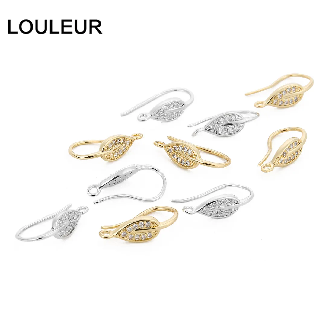 Louleur, 2 шт./лот, u-образные серьги в форме листа, крючок для женщин, сделай сам, серьги, модные ювелирные аксессуары, серьги, застежки, крючки