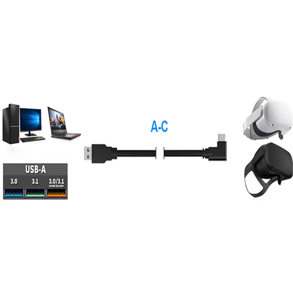 USB 3. 0 Gen1 Type C кабель для передачи данных сменный коленчатый потоковой Oculus вопросы 2