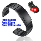 Металлический браслет для Garmin fenix 5X 6X 3 3HR 5X plus 6X Pro, ремешок с солнечной батареей для смарт-часов, быстросъемный регулируемый ремешок для наручных часов