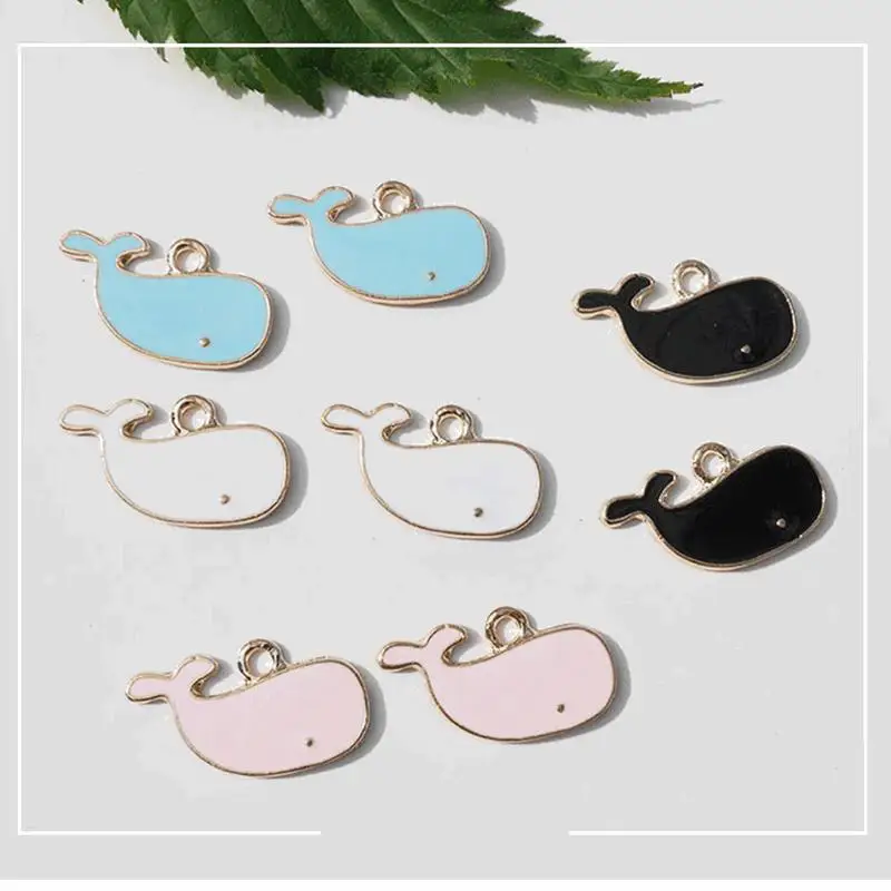 

25X14MM Whale Animal Glazing Colorful KC Alloy Earring Necklace Pendants DIY Jewelry Charms Making Findings Fittings Accessories