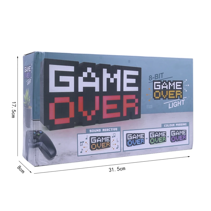 

GAME OVER Sign Voice Control Game Icon Light Acrylic Atmosphere Neon Bar Decor Dropshipping