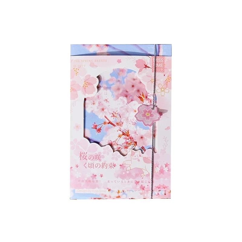 30 шт./компл. открытка с Соглашением вишневого цветущего цвета милым Сакурой