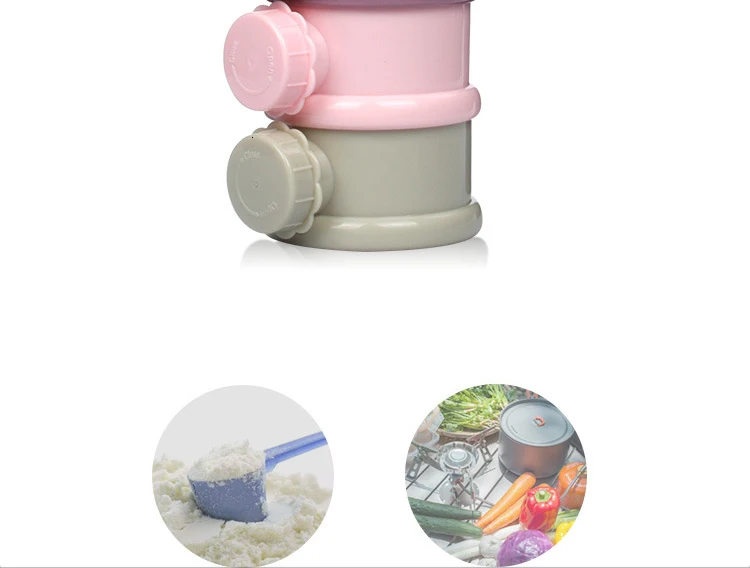 3Layer Easy Style Portable Baby Food Storage Box Toddle Kid Formula Baby Milk Container Essential Cereal Cartoon Milk Powder Box