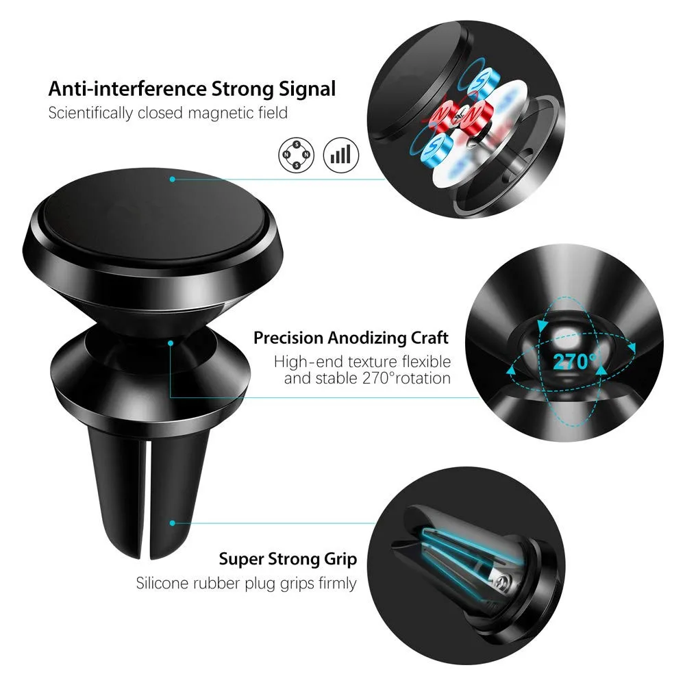 Магнитный автомобильный держатель для телефона iPhone samsung 360 Air Mount Магнитная