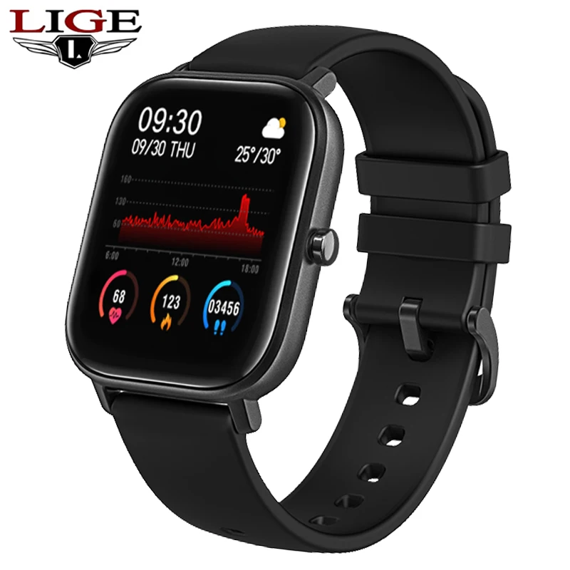 Best Offers LIGE P8 1.4 inch Smart Watch Men Full Touch Fitness Tracker Blood Pressure Sports Smart Clock Women Smart watch for Android ios