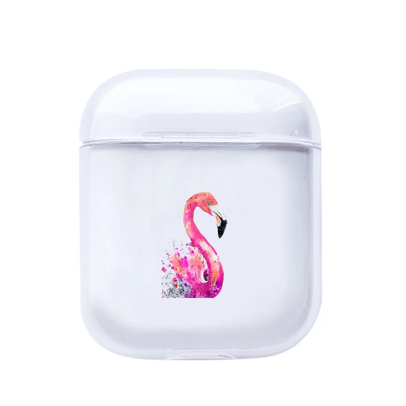 I200467 Прозрачный чехол для Apple Airpods 1/2 с милым мультяшным фламинго, прозрачный мягкий Роскошный чехол для наушников Airpods, чехол s - Цвет: I200467
