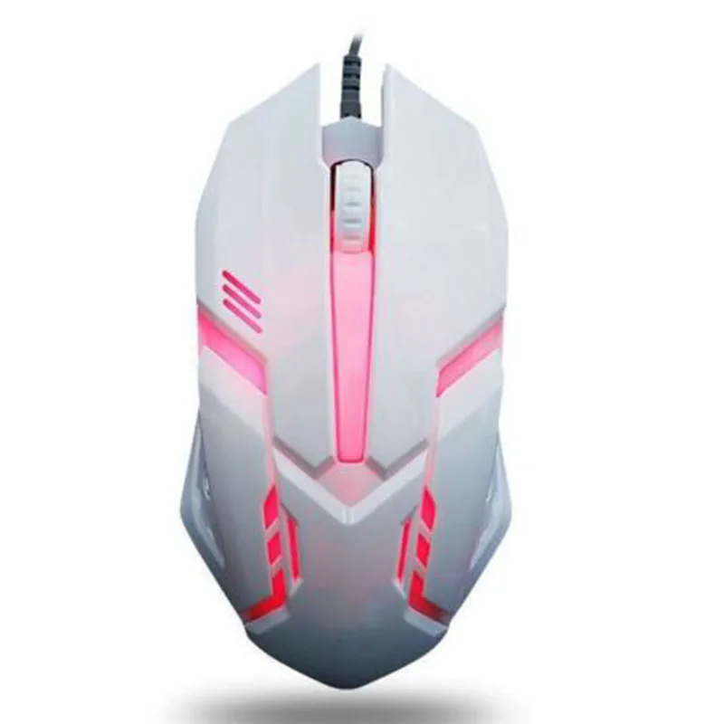 Мышь игровая мышка со светодиодной подсветкой черный белый цвет пластиковый