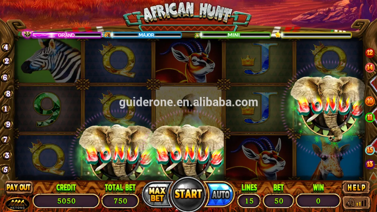 

Popular WMS Casino Slot Game Machine Software African Hunt for Sale