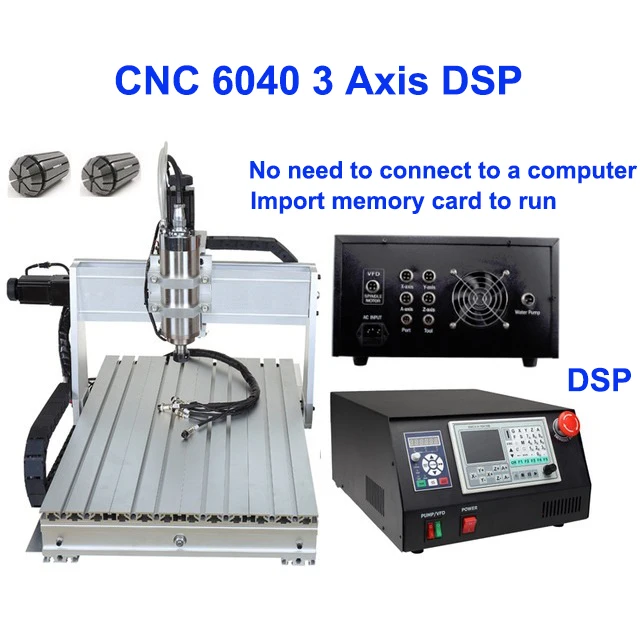 CNC6040 3Axis DSP ЧПУ 6040z 2.2KW 4 оси Фасонная фреза по металлу USB фрезерный гравер машина для резки по дереву, Алюминий DIY резьба стабильный независимых езды на автомобиле - Цвет: CNC6040 3Axis DSP