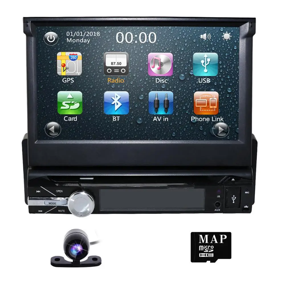 Автомагнитола с бесплатной камерой 1 din автомобильный dvd-плеер gps-навигатор