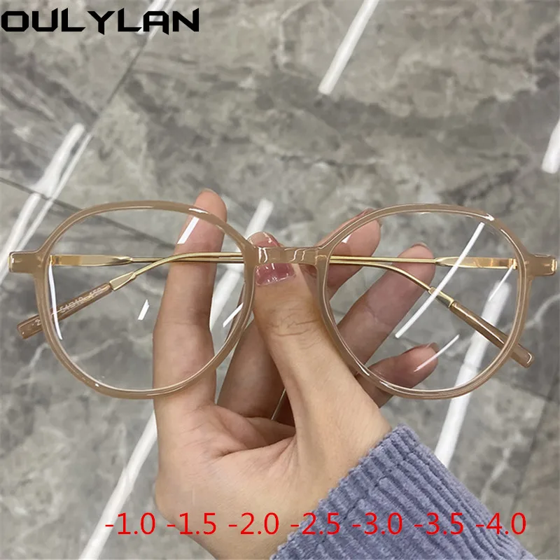 Oulylan 1 0 5 2 3 4 готовые очки для близорукости женщин и мужчин круглые студентов