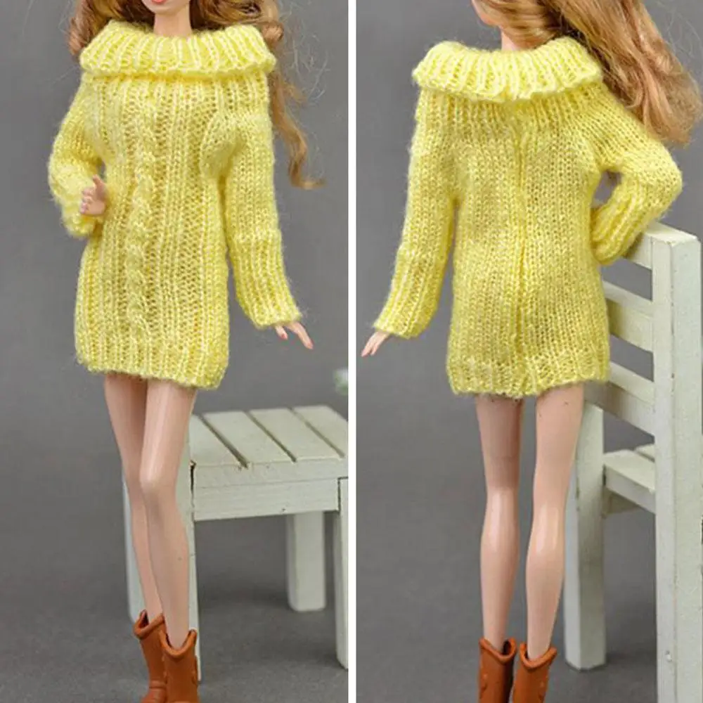

High Quality Handmade Knitted Pure Cotton Sweater Dress Tops Options Doll Clothes Accessories for Doll 11.5 Inch Girl Toy