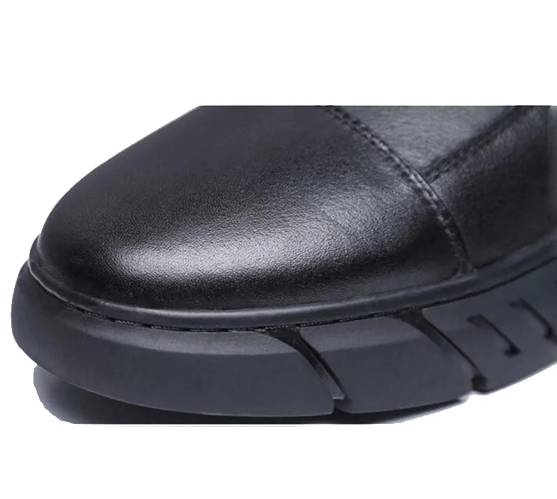 Ботинки из спилка ручной работы Мужская модная черная повседневная обувь с