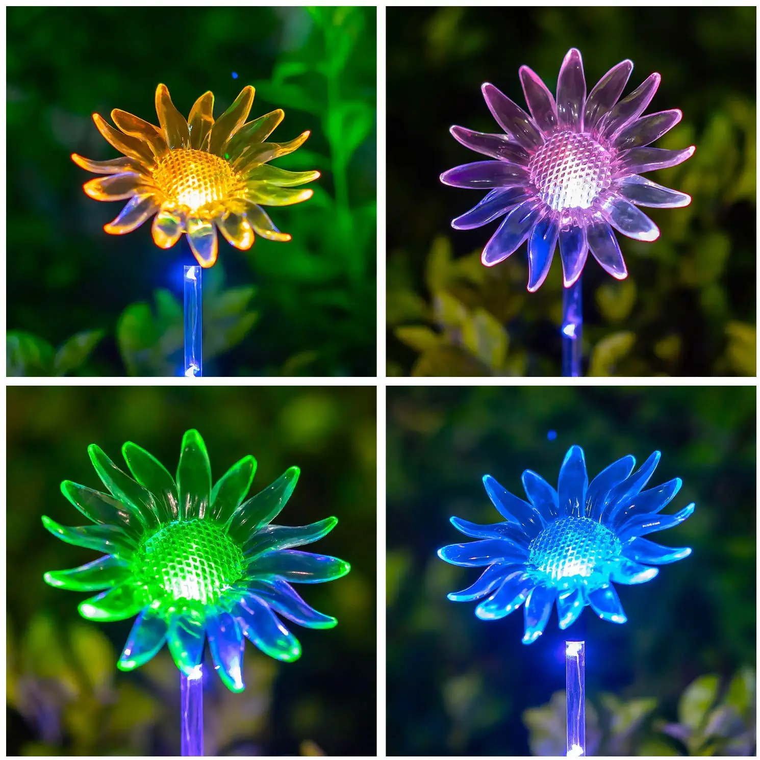 1 шт. цветок солнечный светильник Открытый Солнечный садовый s Подсолнух Кол для