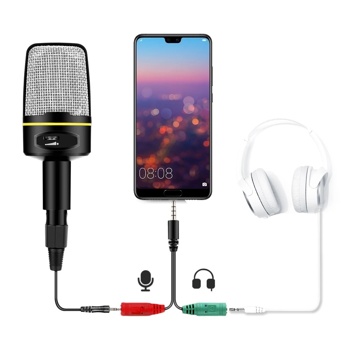 Металлический конденсаторный микрофон USB bm 800 для студийной записи | Электроника