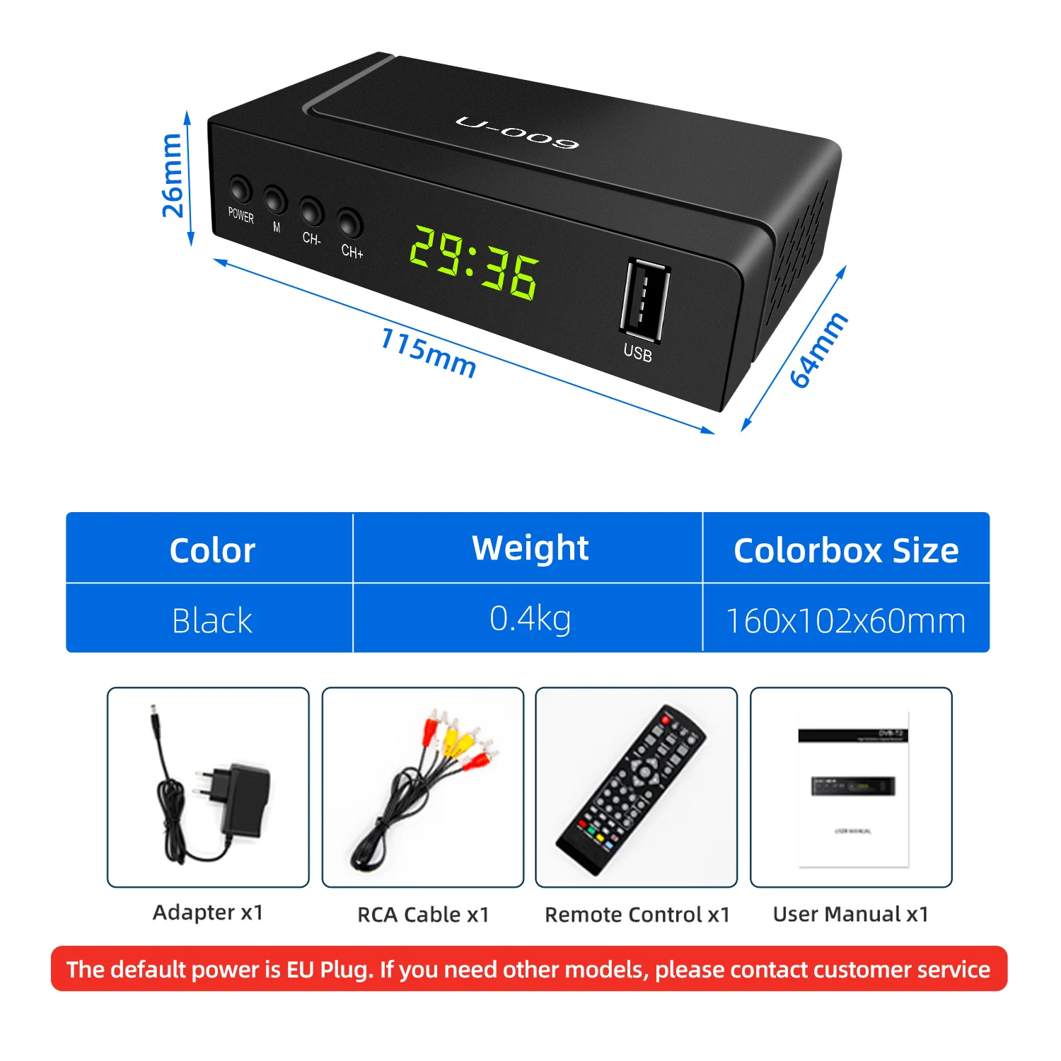 ТВ-тюнер DVB-T2 ТВ-приставка Vga DVB T2 для цифрового ТВ-приемника приемник Wi-Fi внешняя