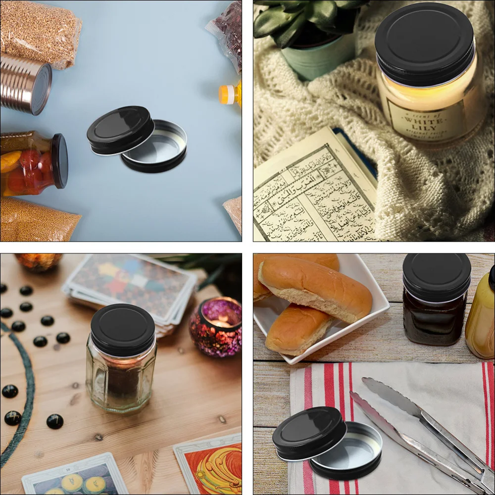 

16pcs Lids Covers Sealed Lids Canning Supplies (Black)