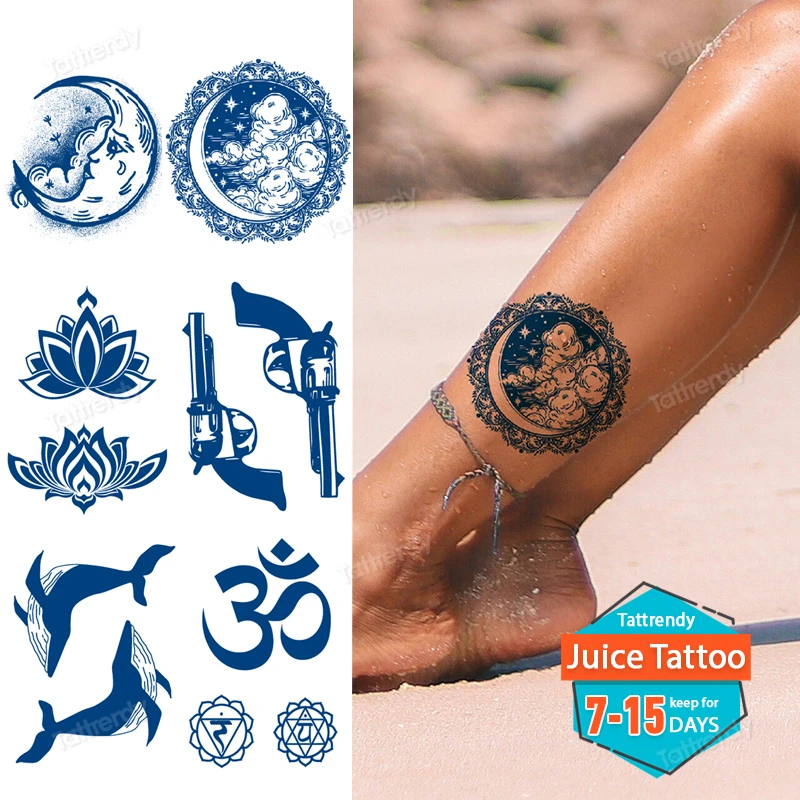 

Натуральная тату-наклейка Juice Ink, водостойкая временная татуировка для женщин и девушек, ручная роспись