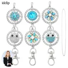 Idclip держатель шнурка ID значок Сова оснастка ювелирные изделия розовые Подвески кулон клипса Bling ожерелье женские офисные аксессуары