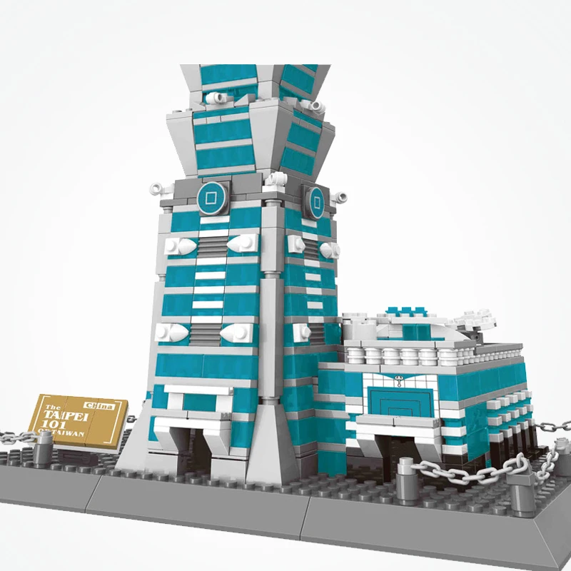 

MailackersChinese Famous Architecture Taipei 101 Building Miniature Tower Model Educational Blocks Toys For Children Kids Gift