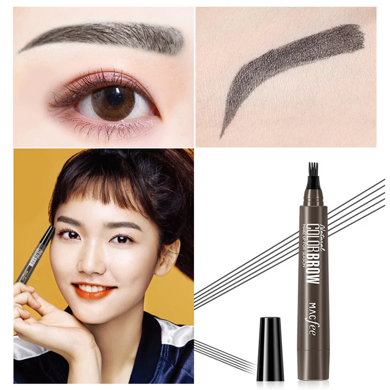 1 шт. Водостойкий карандаш для бровей с вилочным наконечником стойкий тонкий
