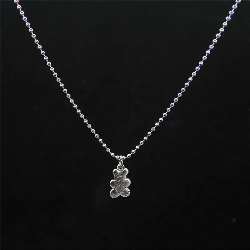 

INS Heart Hip Hop Necklace Punk Flower Bear Heart Pendant Necklace For Women Stainless Steel Treandy Jewelry Girl Cool Gifts