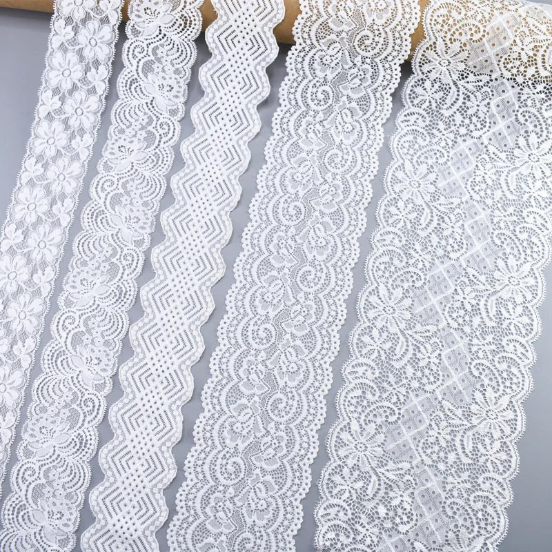 Новинка эластичная белая кружевная лента африканская ткань для шитья вышитая