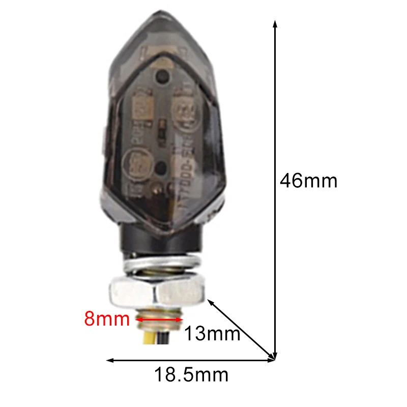 

12V 8MM Motorcycle Turn Signals LED Light Mini Indicators Light Super Bright Amber Blinker Lamp With E24 Mark For Honda/Kawasak