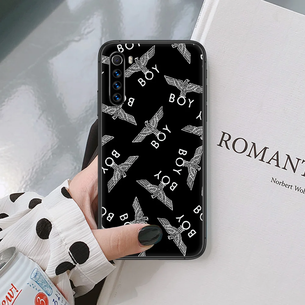 

Boy London British trend brand Phone Case For XIAOMI Redmi Note 3 4 5 6 7 8 9 Pro T S X max black black hoesjes luxury cover