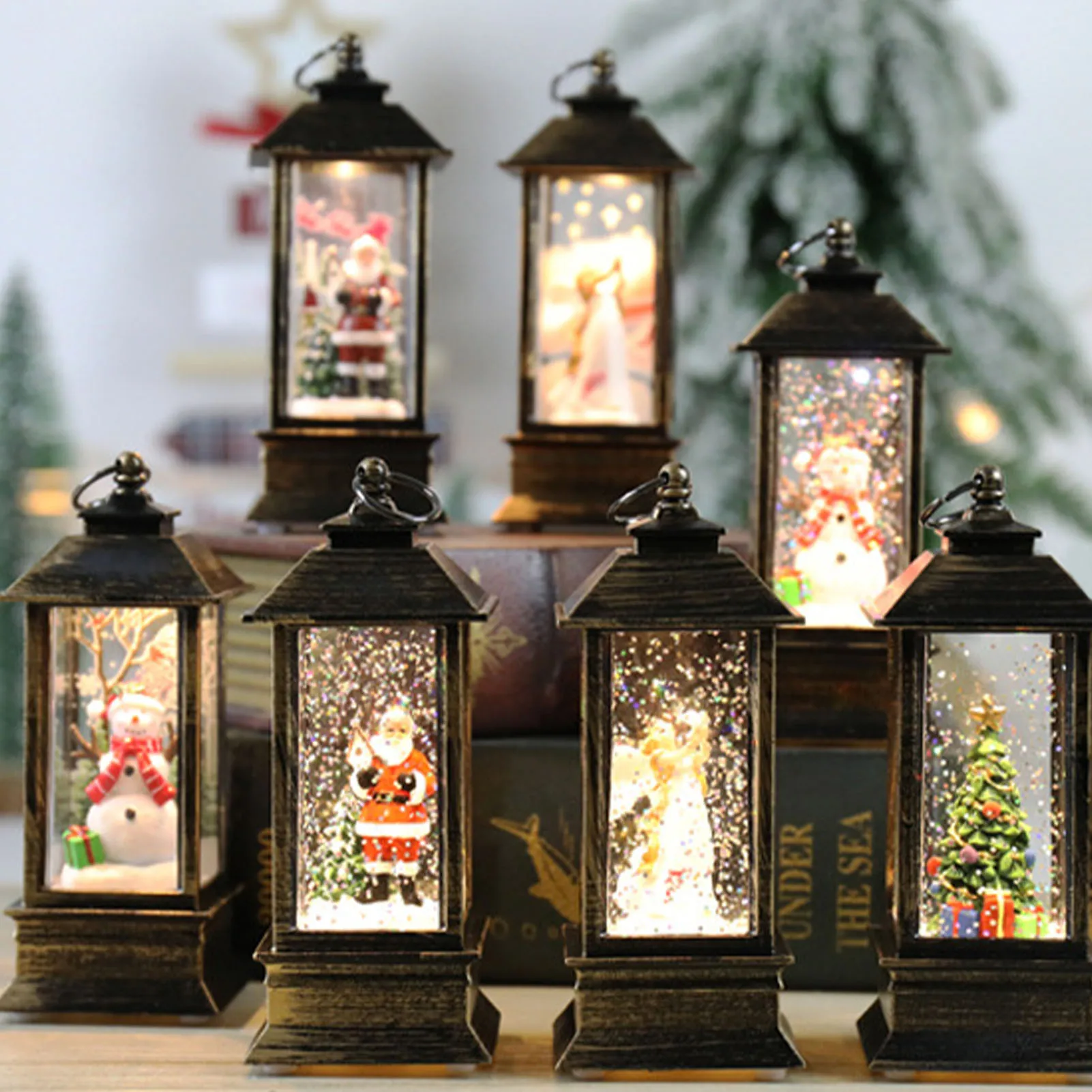 

Home Decor Christmas Decorations Night Light LED Christmas Wind Lantern NEW Household Decor New Year Navidad 2021