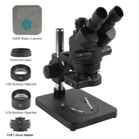7x 45x simul focal trinocular stereo microscope 1080p 36mp 4k industrial video camera phone pcb soldering electronic repair