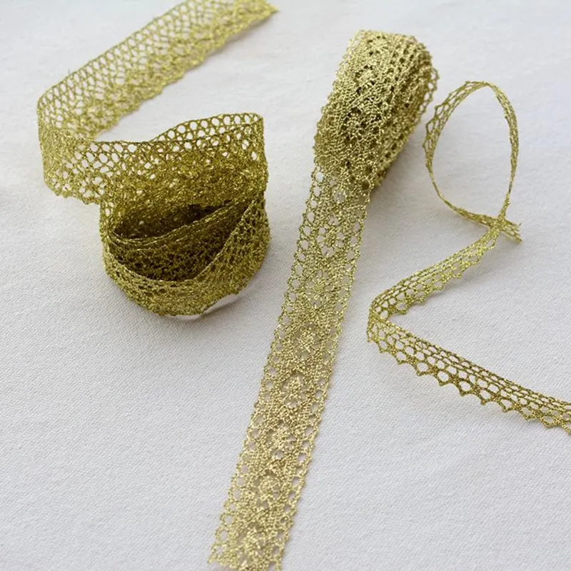 Высококачественная новейшая кружевная ткань с аппликацией золотистого цвета