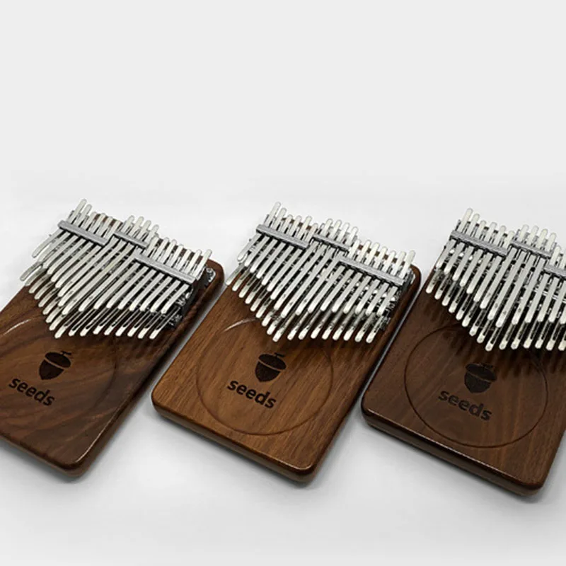 Holder 17 Key Kalimba 34 KeysThumb Piano Black Walnut Musical Instrument Keyboard Professional Teclado With Tuning Hammer HX50MZ
