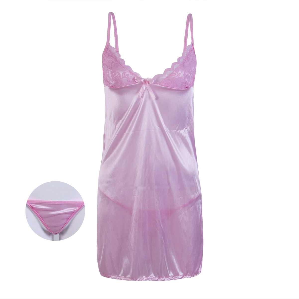 Женская ночная сорочка бебидол атласное платье халат пижама ночное белье