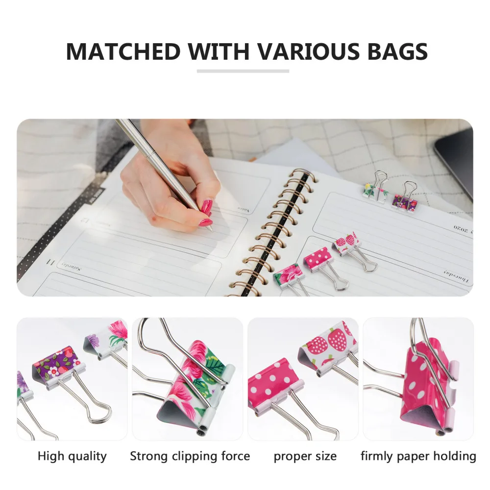 

24pcs Binder Clips 2.5cm File Paper Clip for Home School Office (Mixed Color)