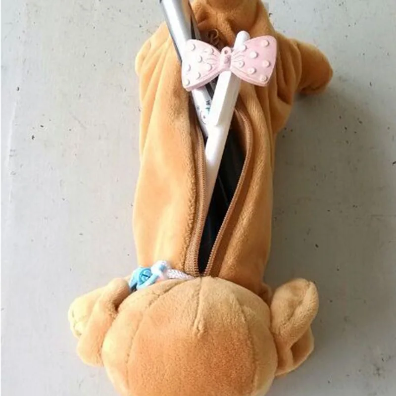 

New Kawaii Novelty Simulation 5 Style Cute Dogs Pencil Case Soft Plush School Stationery Pen Bag Gift for Girl Boy Students