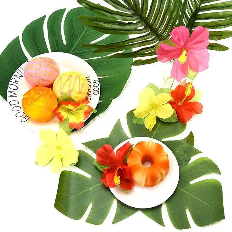 SOLEDI 30 шт. Пальмовые Листья 24 цветы гибискуса Luau Maui Моана летние пляжные