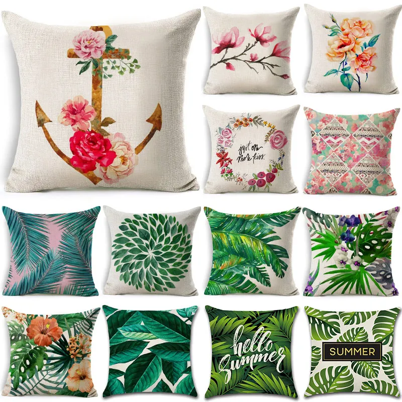 1 шт в форме цветка Pattern Хлопок льняная подушка крышка Гостиная Декоративные