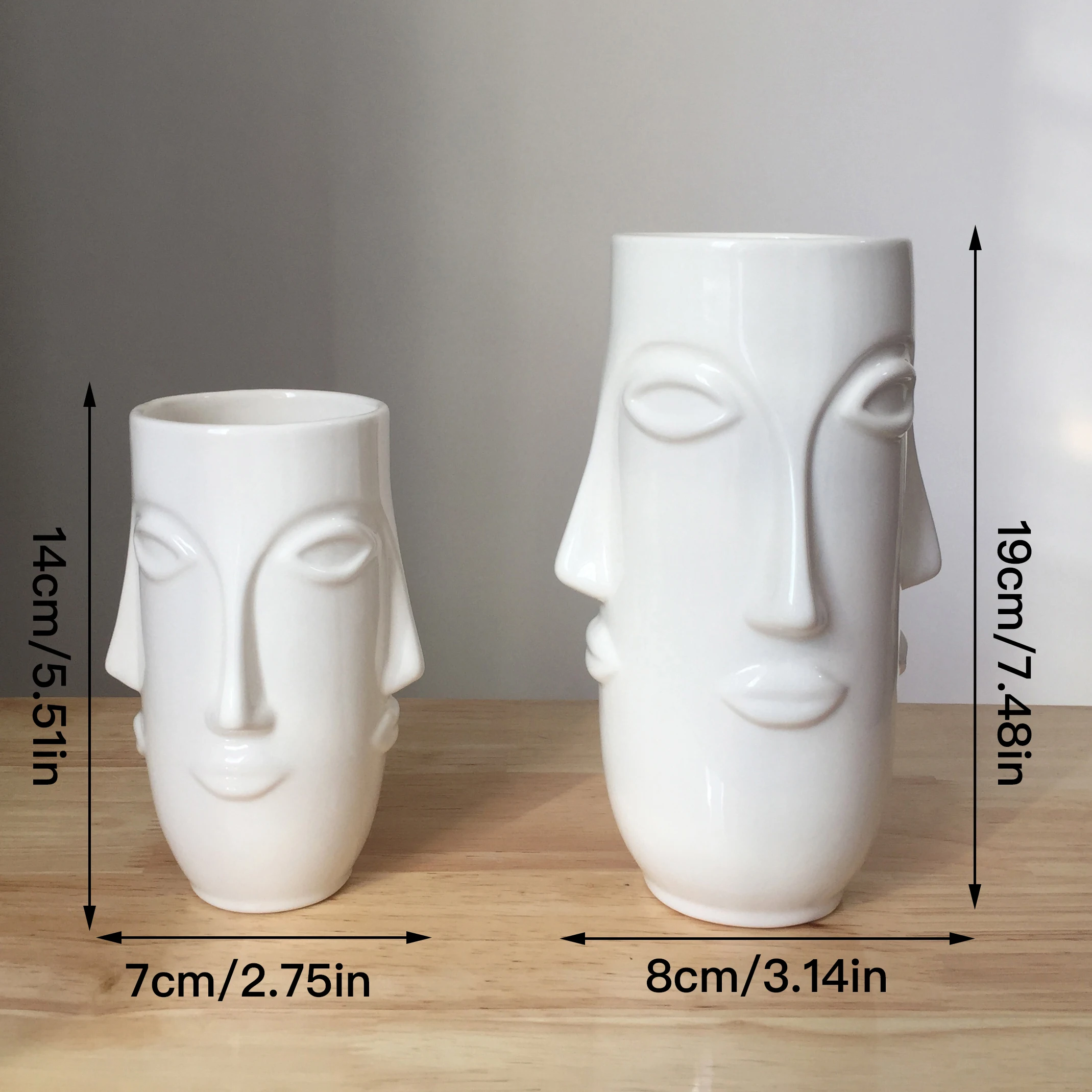 

Creative Face Vase Flower Pot Ceramics Planter Home Decor Desktop Ornaments Plant Pot Garden Supplies Hydroponic Vase