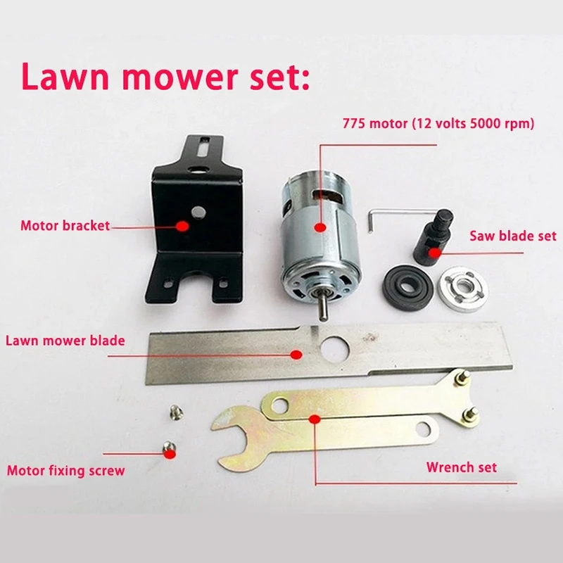Набор газонокосилок сделай сам 12 В постоянного тока двигатель 775 подвижные