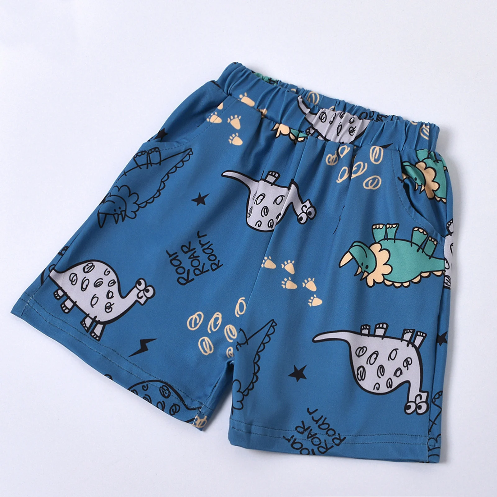 

OPPERIAYA 2Pc Baby Boys Casual Summer Brother Outfit Dinosaur Letter Print Round Neck T-shirts Or Tanks Tops Shorts with Pockets