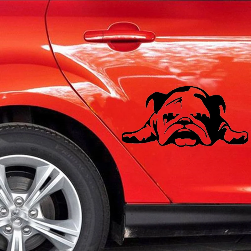 3D наклейка на автомобиль Английский бульдог уставший щенок наклейки собак с