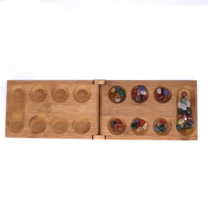 

Wooden Mancala Children Board Strategy Game Kids Toys Thinking Puzzle Game Particles Returning African Gem Chess 1 Box