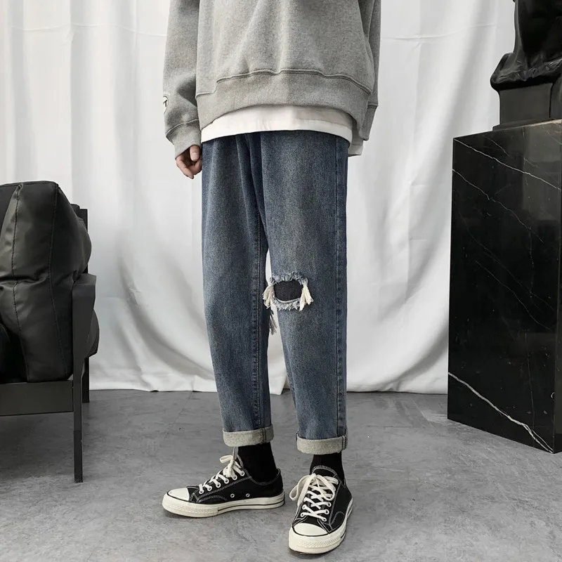 Весна и осень 2020 новые молодежные Популярные парные облегающие джинсы модные