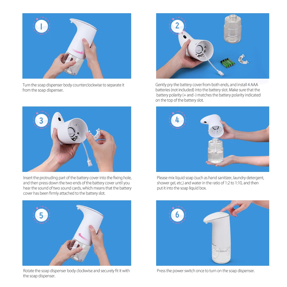 

SNAPTAIN FD710 450ML Touchless Liquid Soap Dispenser Smart Sensor Dispenser Touchless ABS soap Dispenser for Kitchen Bathroom