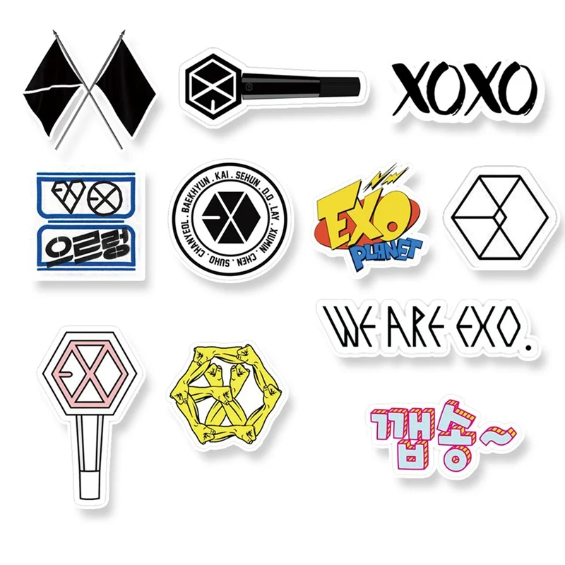 65 шт./лот KPOP EXO клейкие наклейки для багажа скейтборда телефона ноутбука
