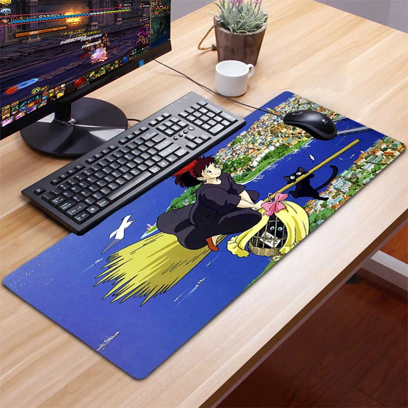 

Kiki's Delivery Service Mousepad Gamer Gaming XXL Mouse Pad 90x40 Computer Accessories Keyboard Laptop Padmouse Speed Desk Mat
