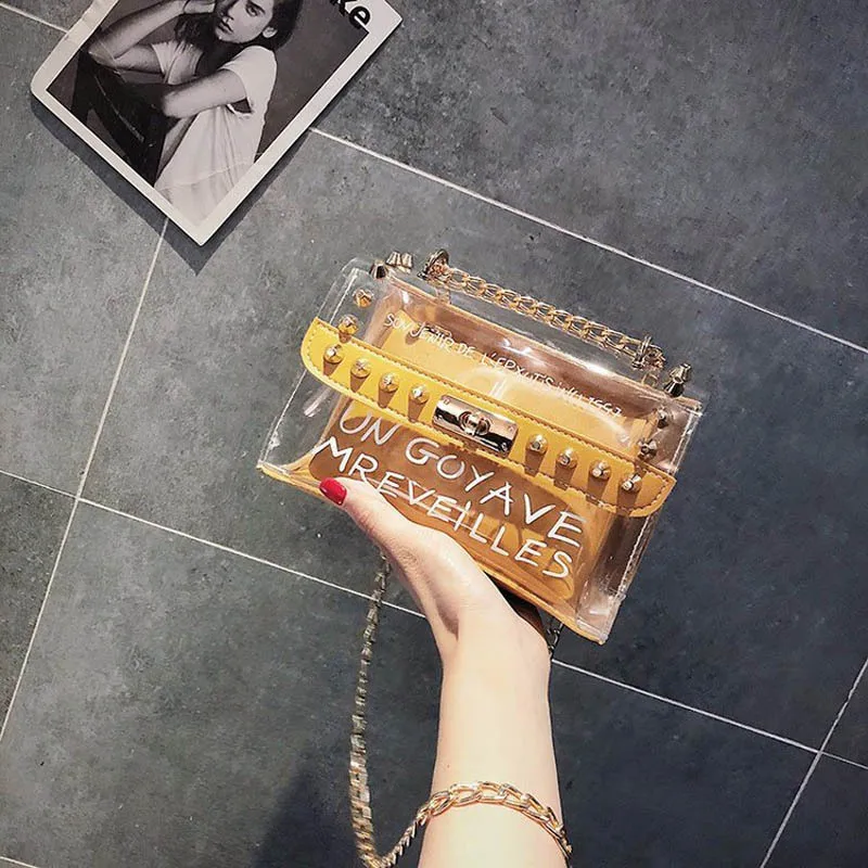 2021 женская прозрачная сумка из ПВХ желе мессенджер женские сумки на плечо с