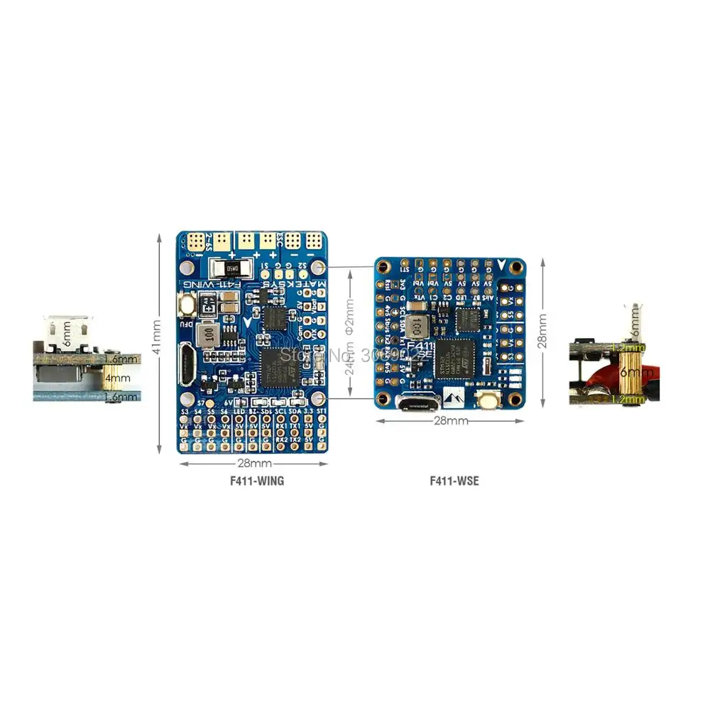Контроллер полета Matek Mateksys F411 WSE Compact Flight Controller & BEC выход 5 В встроенный 2 6S ESC 78A