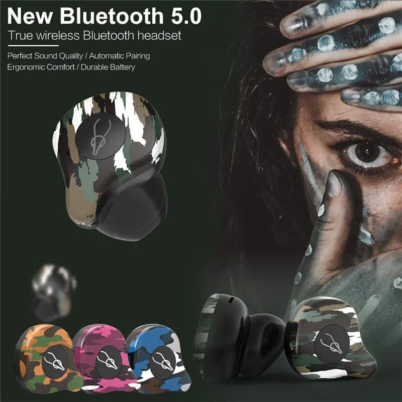 

TWS Bluetooth Headphones Wireless Headset Sabbat E12 Ultra Camouflage Wireless charging Earbuds Sports Earphone For All phone